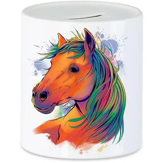 Hey!Print Pferd Spardose Hengst Pferde Pferdekopf Reiten Hobbie Tier Pferdeflüsterer Ausritt Pferdeliebhaber Reiterin