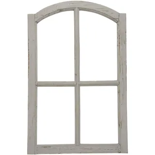 Posiwio Deko-Fensterrahmen Holz- Rahmen Fenster-Attrappe Holz grau Shabby Vintage