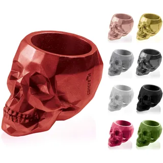 CONCRETTE Blumentopf Blumenkübel Zement-Pflanzkübel Übertopf aus Beton Skull Low-Poly Ø 5 cm/Ø 7,6 cm/Ø 11 cm/Ø 24 cm | 17 Farben