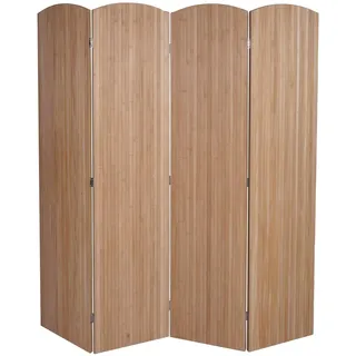 Mendler Bambus Paravent HWC-O30, Raumteiler Trennwand Sichtschutz, zusammenklappbar 4 Paneele 170x162cm