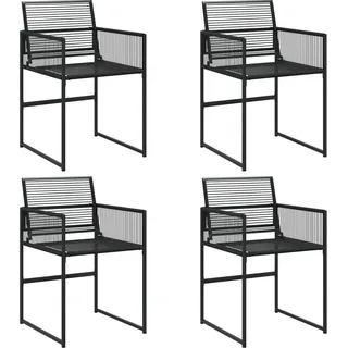 vidaXL Gartenstühle 4 Stk. Schwarz Poly Rattan - Schwarz