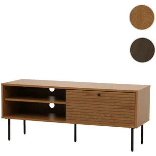 Mendler TV-Rack HWC-N78, Lowboard TV-Schrank, skandinavischer Stil Metall Holz Melamin MVG 50x120x40cm ~ natur