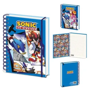 Pyramid International Pyramid Europe Sonic the Hedgehog 3D Notizbuch (Comic Strip Jump Out Design) A5 Schreibblock, Sonic Tagebuch - Offizielles Lizenzprodukt, cranberry