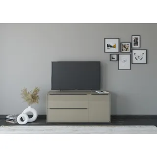 Set One by Musterring Reno Lowboard 137 cm Taupe Matt Lack/Glas
