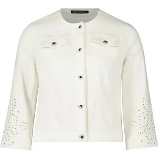 Jeansblazer BETTY BARCLAY "Jeansjacke mit 3/4 Arm", Damen, Gr. 42, weiß (rohweiß), Obermaterial: 92% Baumwolle CO. 6% Elastomultiester ELE. 2% Elasthan EL., Blazer Jeansblazer