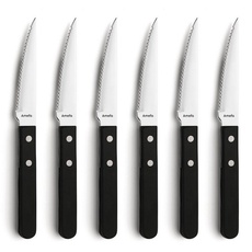 Bild PIZZA Steakmesser Set 6-teilig schwarz, Besteck, Schwarz