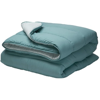 Pikolin Home - Wendebettdecke 300 g - Zweifarbige Nordische Füllung - Für Bett 100 - Federfühlig, Warm, Atmungsaktiv, Marineblau, 155 x 200 cm