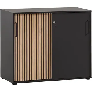 Schildmeyer MÖBELPARTNER Schiebetürenschrank Hank, 701972 schwarz, eiche 1 Fachboden 100,1 x 41,0 x 83,6 cm