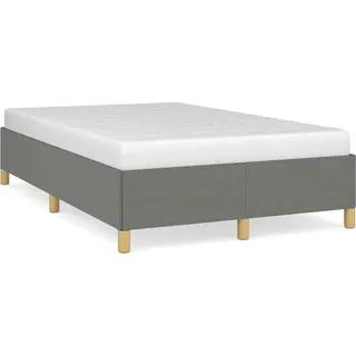 vidaXL Bettgestell ohne Matratze Dunkelgrau 120x190 cm Stoff - Grau