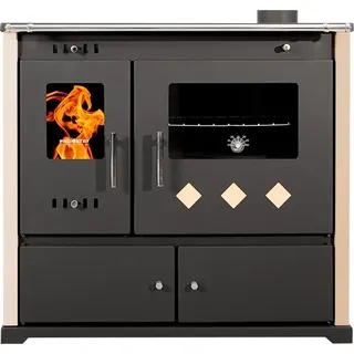 Kaminofen-Ofen-Holzofen-Küchenofen-Küchenhexe-Prometey-Pracktik Lux-Beige-9,5 kW-