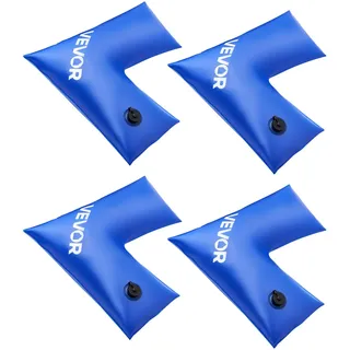 VEVOR Wassersack Eckausführung, 6er Pack à 570 x 565 mm, 0,4 mm Dicke PVC-Säcke mit auslaufsicherem Schraubverschluss, Pool Beschwerungssack zur Befestigung von Poolabdeckungen im Winter, blau