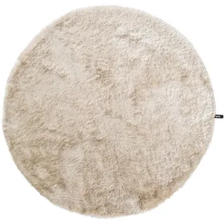 benuta Nest Hochflorteppich Whisper Beige ø 80 cm rund , Textil , Beton Optik , Rund , 80x80 cm , wasserabweisend , Teppiche und Böden, Teppiche, Hochflorteppiche & Shaggys