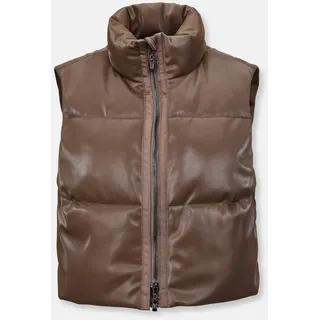 Madeleine Kurzweste »Weste Kurze Steppweste in Lederoptik«, blau