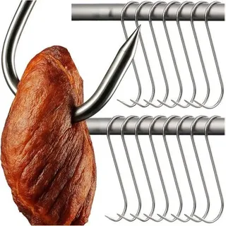 Räucherhaken-Set - 15-teilig, langlebiges Metall - Silber