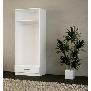 Kleiderschrank Schrank Wandschrank Garderobe Schlafzimmer Modern Braun 60cm - Weiß