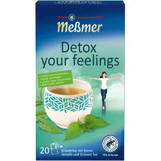 Meßmer DETOX YOUR FEELINGS | Kräutermischung mit Brennnessel & Grünem Tee | 20 Teebeutel