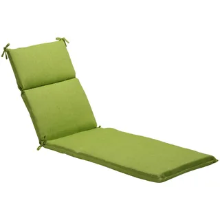 Pillow Perfect Pompeii Solid Indoor/Outdoor Patio Chaise Lounge Cushion Plush Fiber Fill, Weather and Fade Resistant, 72.5" x 21", Green