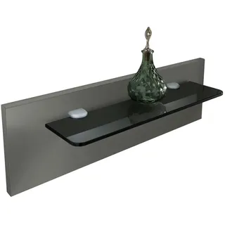 Dieter Knoll Nachtkommodenpaneel , Grau , Glas, Holzwerkstoff , 60x20x12 cm , ISO 9001, Made in Germany , Schlafzimmer, Nachtkästchen