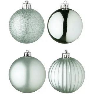 Wellhome Weihnachtskugel-set In Pet-röhre Mit Verschiedenen Designs Und Oberflächen 100 Stücke - White / Green - One Size