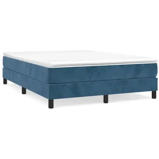 vidaXL Boxspringbett mit Matratze Dunkelblau 140x190 cm Samt