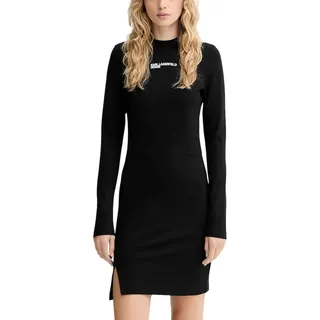 Karl Lagerfeld Milano Mock Neck Kleid Schwarz S
