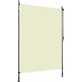 Myheimly Außenrollo Handkurbel-System Balkonrollo Senkrechtmarkise Sichtschutz Beschattung Sonnenschutz Außen Rollo Balkon 150 x 270 cm Creme