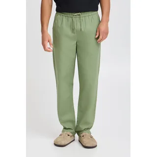 Leinenhose BLEND "BHBAY linen Pants PP NOOS", Herren, Gr. S, N-Gr, grün (oil grün), Web, Obermaterial: 55% Leinen, 45% Baumwolle, unifarben, regular fit knöchellang, Hosen Leinenhose