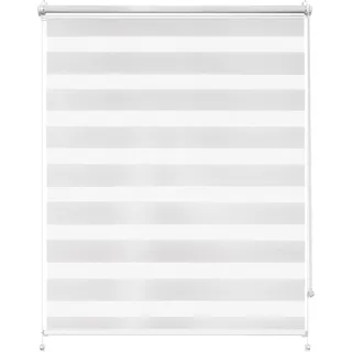 Rettika Doppelrollo Klemmfix ohne Bohren – Weiß – Breite 80 cm, Höhe 150 cm – Duo Rollo für Innenräume, Sichtschutz Fensterrollo mit Lichtregulierung