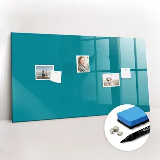 Tulup Magnettafel 120x60 Marineblau schwarzer Marker , Mintgrün , Glas , 120x0.4x60 cm , Bilder & Rahmen, Pinnwände & Magnettafeln