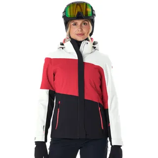 KILLTEC Damen Skijacke/Funktionsjacke mit abzippbarer Kapuze und Schneefang KSW 67 WMN SKI JCKT, modern red, 46, 41961-000