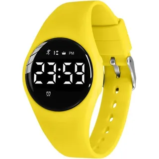 Digitaluhr für Damen mit Wecker,Stoppuhr,LED Licht,Datum-Casual Armbanduhr mit Silikonarmband