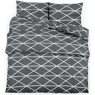 vidaXL Bettwäsche-Set Grau 200x220 cm Baumwolle - Grau