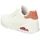 Uno Pop Back Sneakers, Weißer Durabuck Korallenlederbesatz, 37 EU