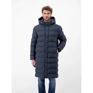 Wintermantel LERROS "Herren Stepp-Parka mit abnehmbarer Kapuze", Herren, Gr. M, blau night, 100% Polyester, Mäntel Wintermantel