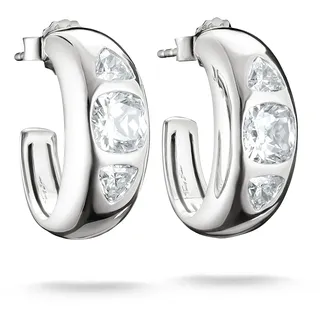 Paar Creolen THOMAS SABO "Bold Elegance Ohrringe mit Zirkoniasteinen", silber (silberfarben, kristallweiß, kristallweiß), Ohrringe, Damen, Silber 925 (recycelt), Paar Creolen, mit Zirkonia (synth.)