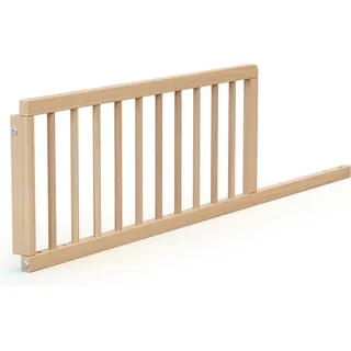 AT4 – Babybettgitter 120 cm FESTIVEE Lackierte Buche – 120 x 32 x 4 cm | Einfach zu installieren | MassivHolz