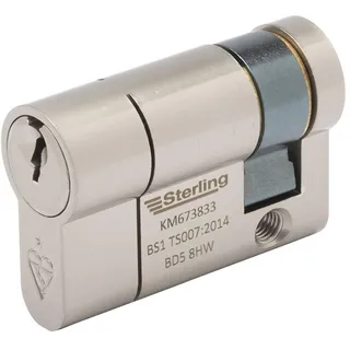 Sterling ESN1140 TS007 BS1 1 Star Police Approved Secured by Design Euro Türzylinder, Satin Nickel