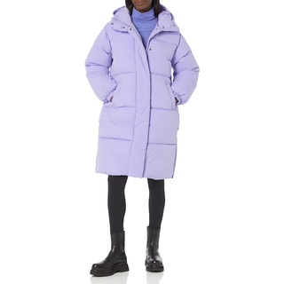 Amazon Essentials Damen Lange Oversize-Daunenjacke mit Kapuze (in Übergröße erhältlich), Purpur, XXL