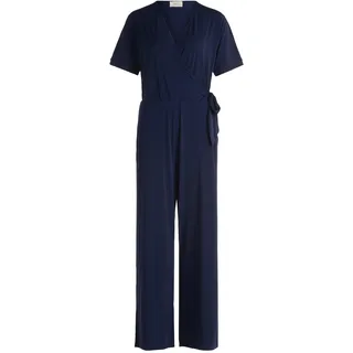 Jumpsuit CARTOON "Jumpsuit mit Bindegürtel", Damen, Gr. 40, EURO, blau (dunkelblau), Obermaterial: 95% Polyester PES. 5% Elasthan EL., Overalls Jumpsuit