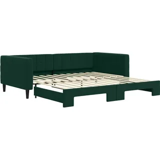 vidaXL Tagesbett Ausziehbar Dunkelgrün 100x200 cm Samt