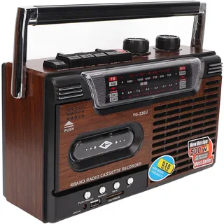 Kassettenrekorder, tragbare Boombox im Stil der 80er Jahre SW1 SW2 AM FM Radio, geräuschloser Stereolautsprecher Retro Home Audio Stereo, Speicherkartenunterstützung, USB, Antenne,(EU)