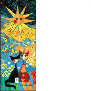 Salonloewe Rosina Wachtmeister Fußmatte La Dolce Vita 75x190 cm Katzen Läufer Wohn-Teppich bunt waschbar