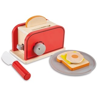 JOCCA - Toaster aus Holz mit Zubehör für Jungen und Mädchen | Montessori | Frühstück für Kinder | über 2 Jahre | Spielzeug | Geschenk für Jungen und Mädchen | Spielzeuggerät