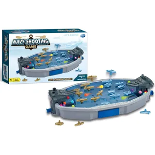 Grote Navy Schießspiel - Pinball-Ziegefecht mit Booten und Murmeln - Marine Schlachtschiff Spielzeug für Kinder und Erwachsene