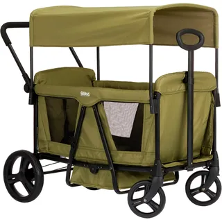 Bollerwagen FILLIKID "Oskar", grün, Bollerwagen, Kinder, Polyester, Stahl, Bollerwagen, faltbar; für zwei Kinder