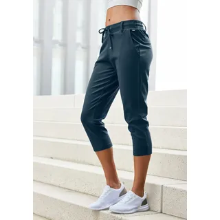 Caprileggings LASCANA, Damen, Gr. 34, N-Gr, blau, Obermaterial: 70% Viskose, 25% Polyamid, 5% Elasthan, unifarben, Basic kniebedeckend, Hosen Caprileggings, mit seitlichen Taschen, Loungewear, Topseller