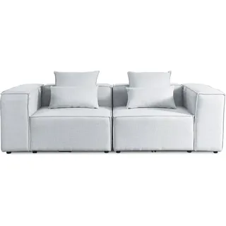HOME DELUXE - Sofa VERONA - Hellgrau, Größe: S - ca. 240 x 70 x 120 cm, Sitzhöhe: 46 cm, Sitztiefe: 80 cm, inkl. Kissen I Modulares Sofa Modulsofa Ecksofa Wohnlandschaft - Hellgrau