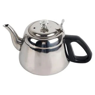 1,5 l Edelstahl-Teekanne mit Herdplatte, Kaffeekanne, Teegeschirr, Heißwasserkessel mit Filter, 1,5 l
