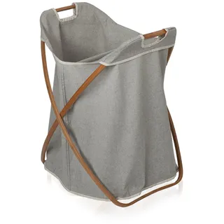 Möve Wäschekorb Bamboo - Holz Silber