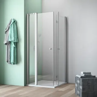 maw by GEO Eckdusche »A-E240« ebenerdiger Einbau möglich, silberfarben